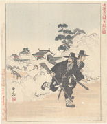 Illustration of the Daewongun Palace War from the series Sino-Japanese War Picture Book